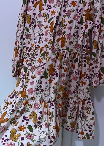 Kız Çocuk Bohem Renkli Baskılı Elbise - Görsel 7