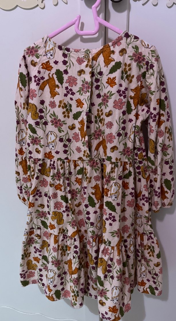 Kız Çocuk Bohem Renkli Baskılı Elbise - Görsel 5