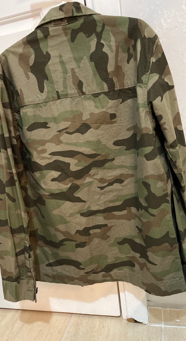 Düğmeli Kamuflaj Kadın Ceket - Görsel 4