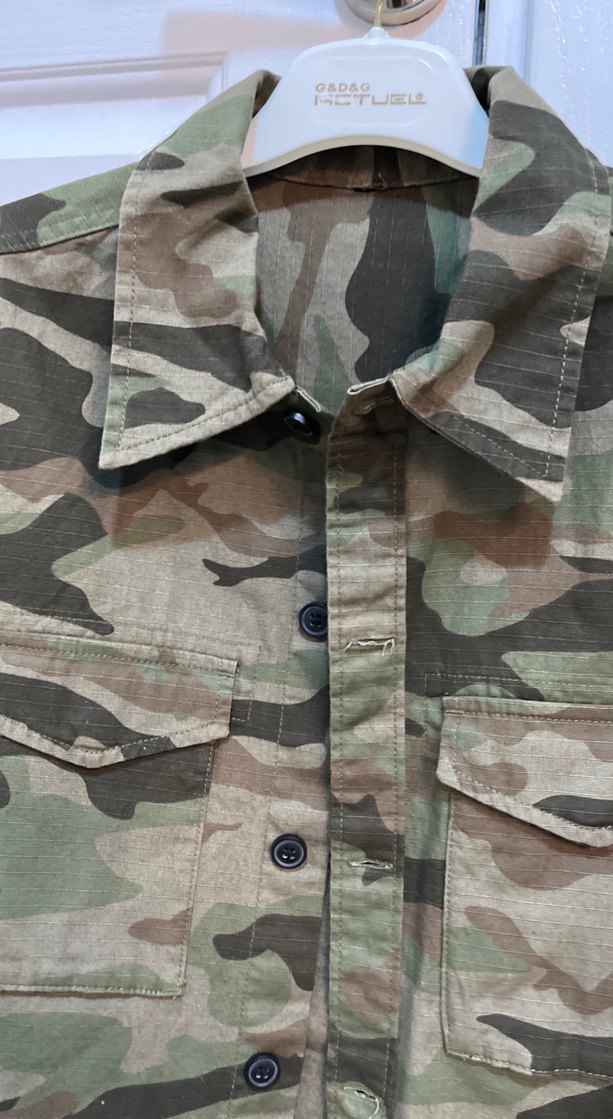 Düğmeli Kamuflaj Kadın Ceket - Görsel 2