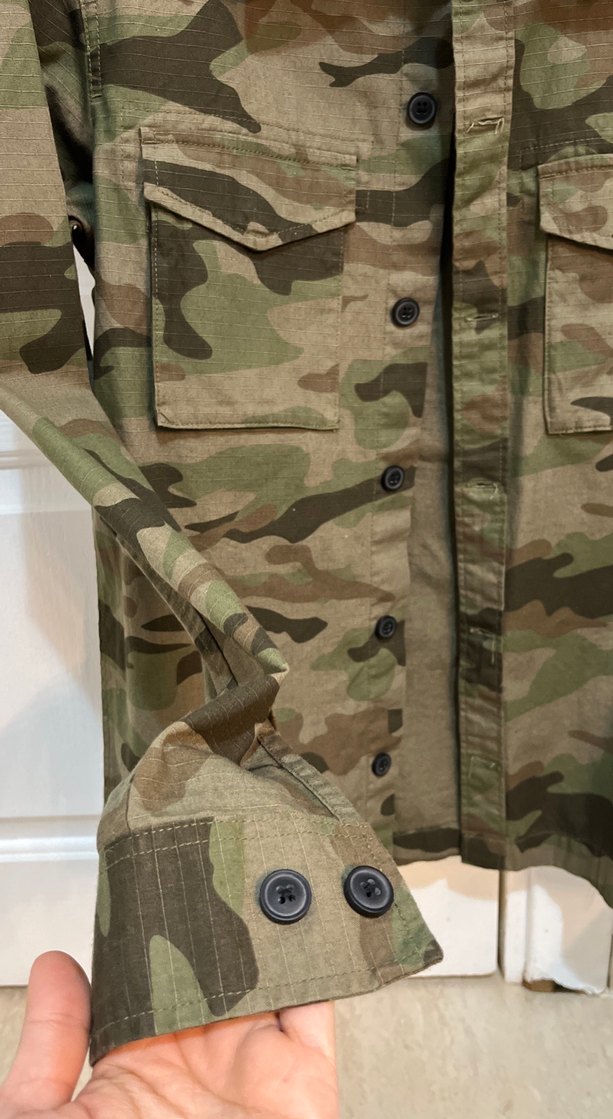 Düğmeli Kamuflaj Kadın Ceket - Görsel 3