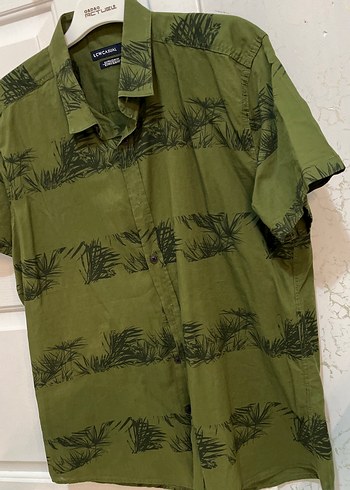 Yeşil Kısa Kollu Erkek Keten Gömlek - Görsel 3