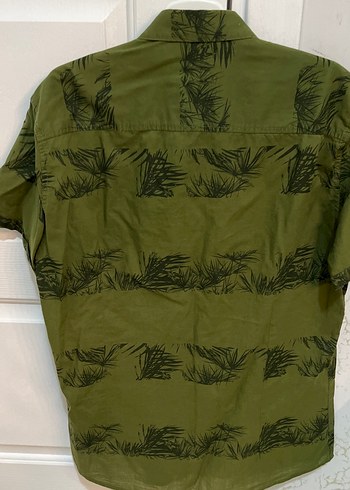 Yeşil Kısa Kollu Erkek Keten Gömlek - Görsel 4