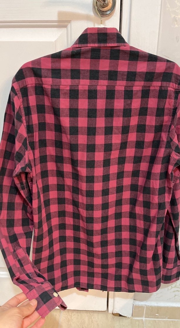 Bordo Kareli Uzun Kollu Erkek Gömlek - Görsel 5