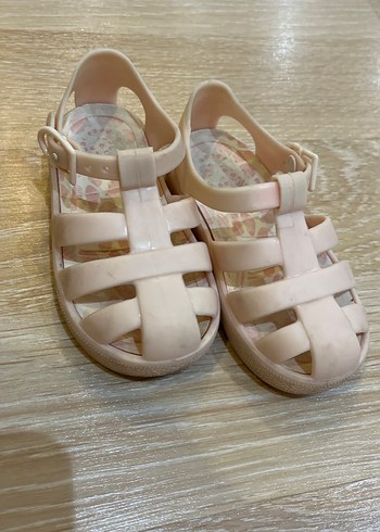 Bej Bağcıklı Kız Çocuk Sandalet - Görsel 2