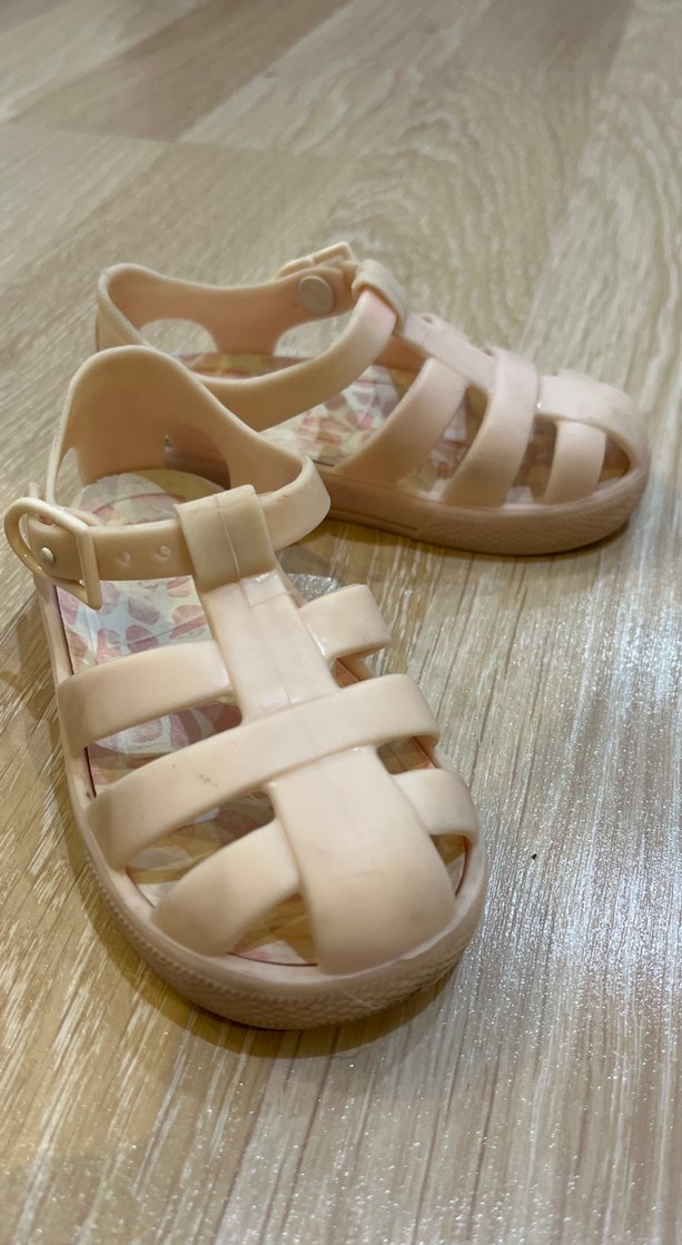 Bej Bağcıklı Kız Çocuk Sandalet - Görsel 5