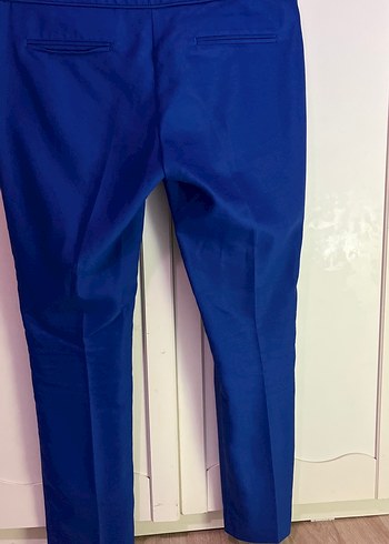 Kadın Mavi Fermuarlı Kumaş Pantolon - Görsel 6