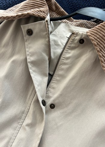 Bej uzun Kollu Midi Trençkot - Görsel 5