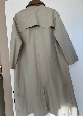 Bej uzun Kollu Midi Trençkot - Görsel 4