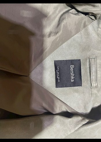 Gri Kemerli Kadın Deri Ceket - Görsel 3