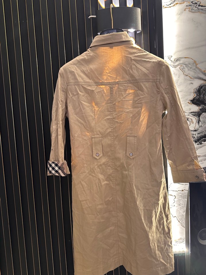 Burberry Bej Uzun Keten elbise Kadın - Görsel 5