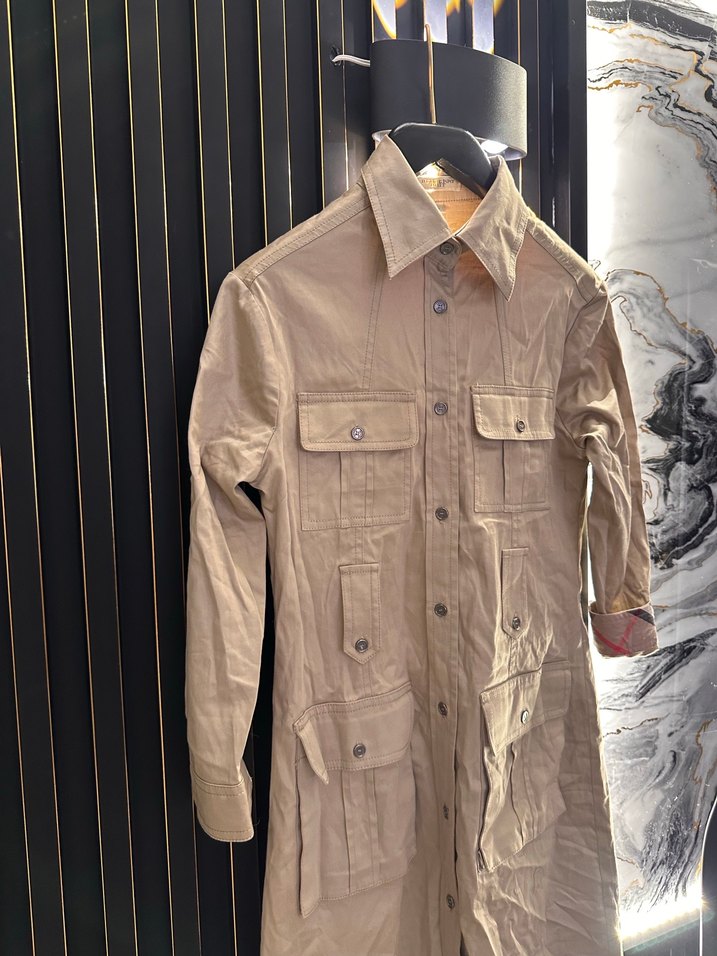 Burberry Bej Uzun Keten elbise Kadın - Görsel 3