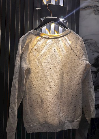s Beden Bej Gri Kadın Rahat Kesim Sweatshirt