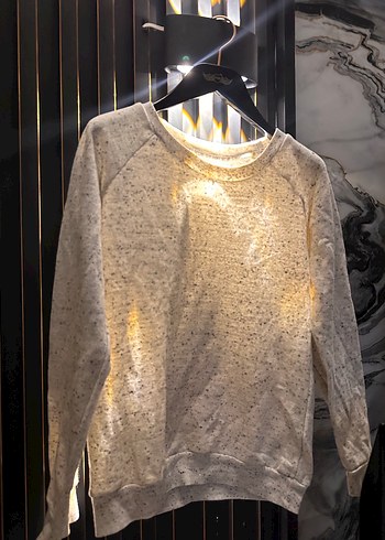 Bej Gri Kadın Rahat Kesim Sweatshirt