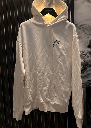 Kadın Beyaz Kapüşonlu Rahat Sweatshirt