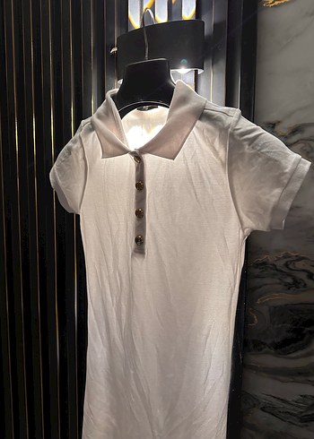 Balmain Düğmeli Beyaz Pamuklu Uzun Elbise - Görsel 4