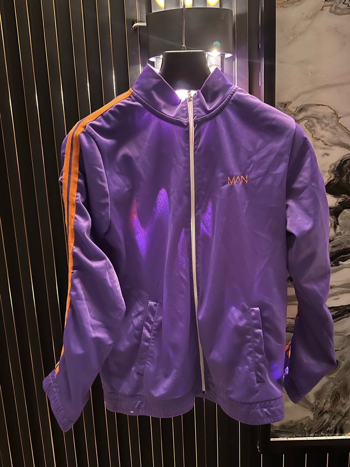 Mor Parlak Fermuarlı Kadın Ceket - Görsel 4