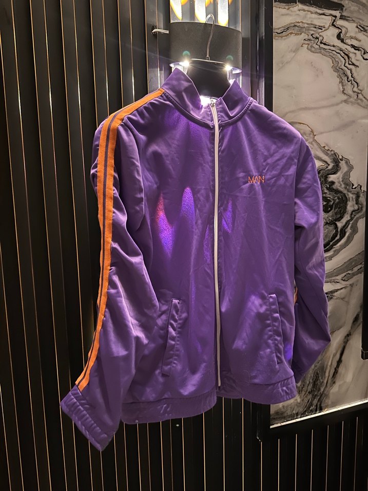 Mor Parlak Fermuarlı Kadın Ceket - Görsel 2