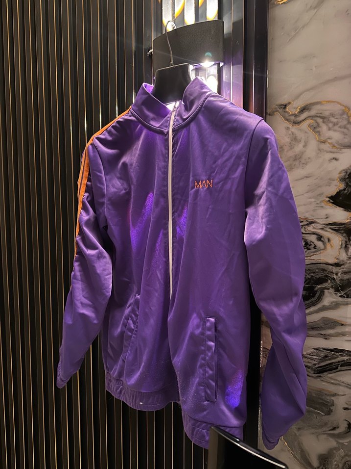 Mor Parlak Fermuarlı Kadın Ceket - Görsel 3