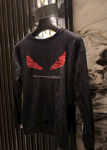 Siyah Fendi Fermuarlı Sweatshirt - Görsel 2