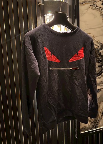 Siyah Fendi Fermuarlı Sweatshirt - Görsel 3
