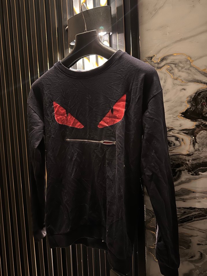 Siyah Fendi Fermuarlı Sweatshirt - Görsel 2