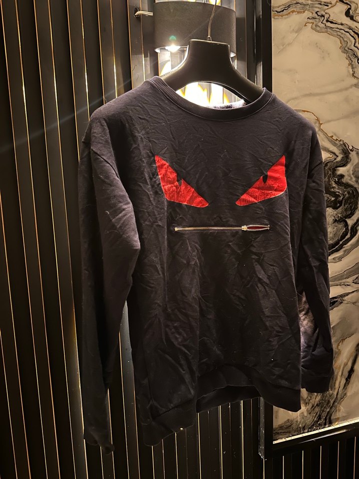 Siyah Fendi Fermuarlı Sweatshirt - Görsel 3