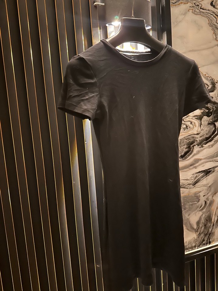 Siyah Kısa Kollu elbise - Görsel 3