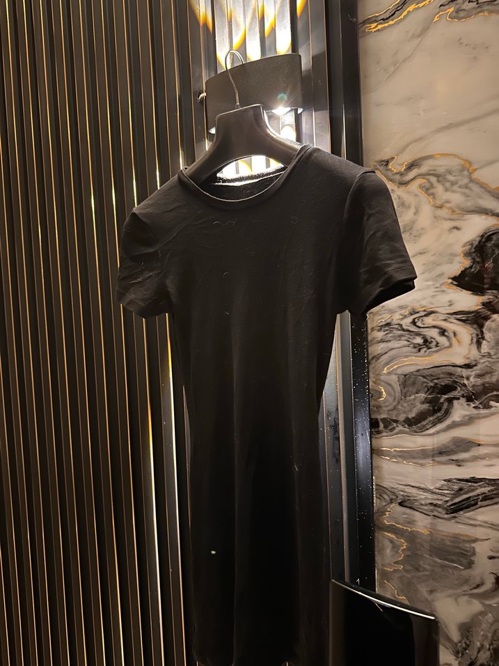 Siyah Kısa Kollu elbise - Görsel 2