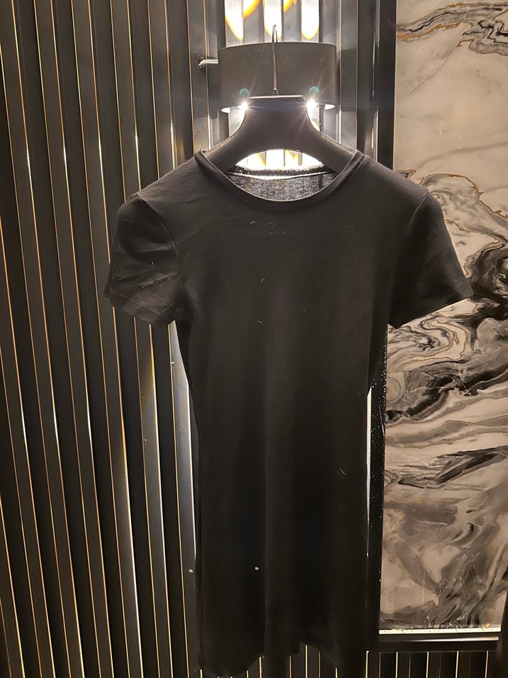 Siyah Kısa Kollu elbise - Görsel 4