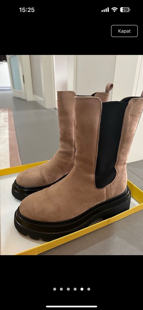 Bej Süet Kadın Platform Topuklu Bot - Görsel 3