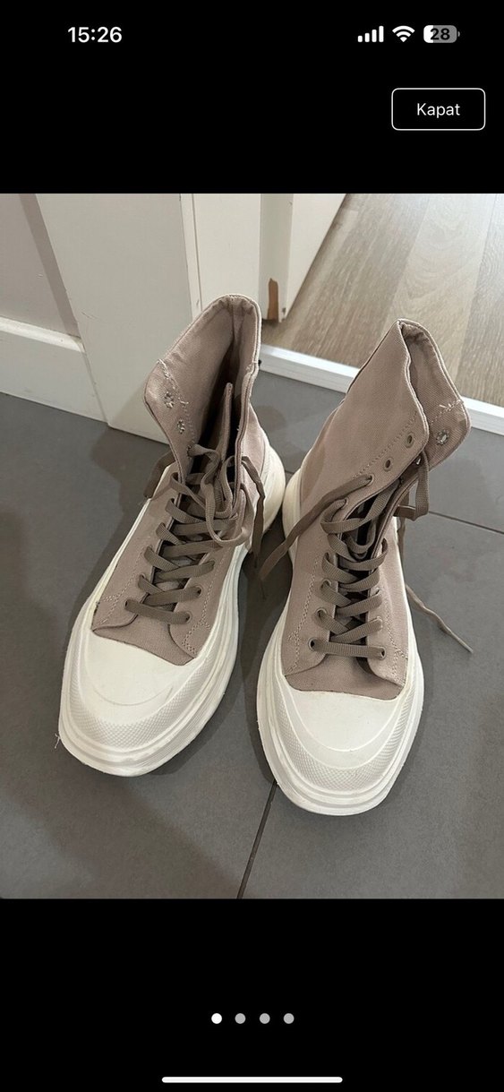 Bej Kadın Dolgu Topuklu Spor Ayakkabı - Görsel 2