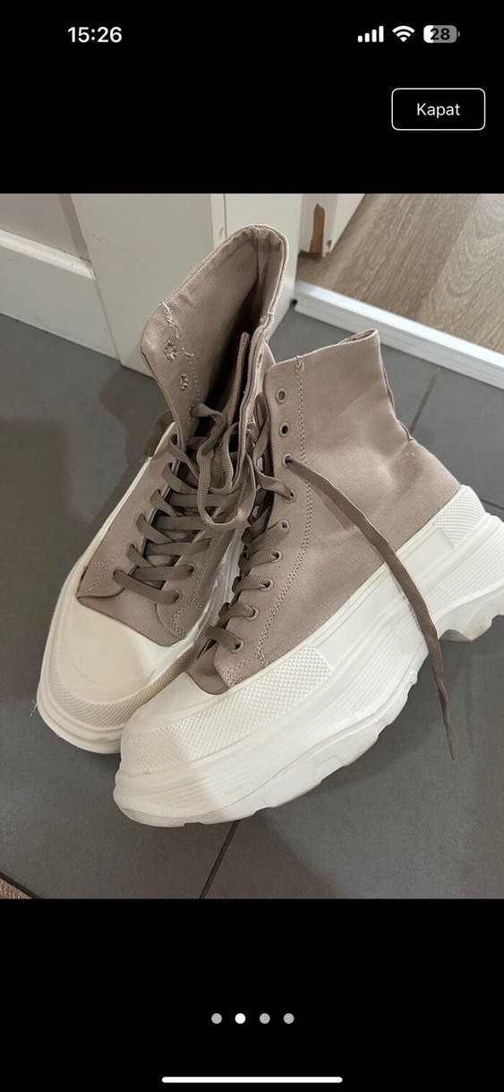 Bej Kadın Dolgu Topuklu Spor Ayakkabı - Görsel 3