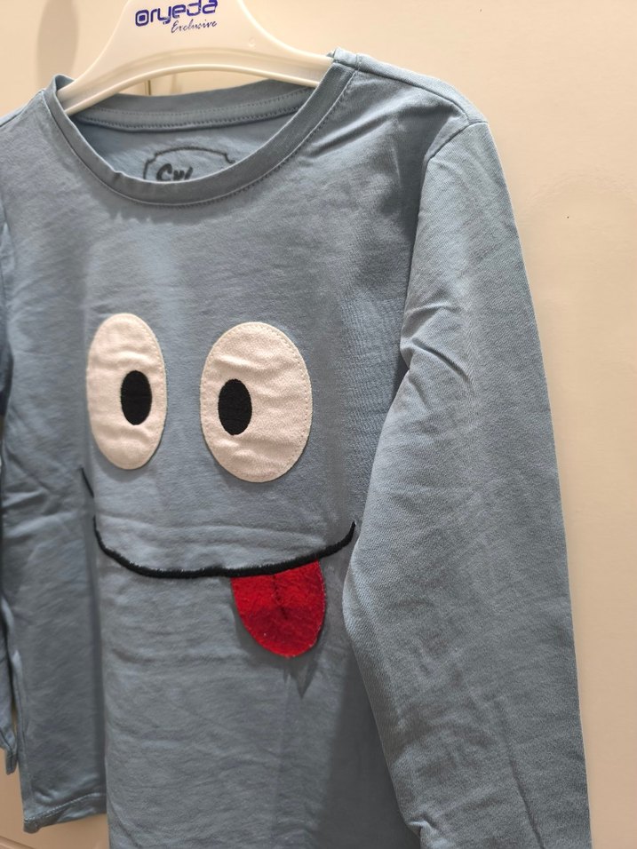 Gri Uzun Kollu Erkek Çocuk Tişört - Görsel 2