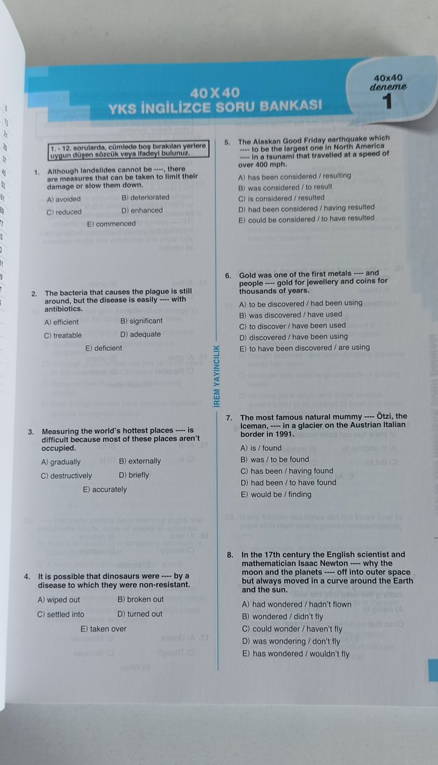 YKS İngilizce 40x40 Mini Deneme Kitabı - Görsel 2