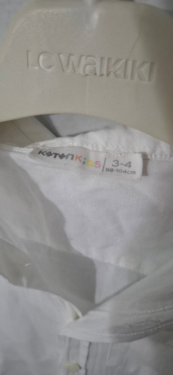 Erkek Çocuk Keten Beyaz Kısa Kollu Gömlek - Görsel 3