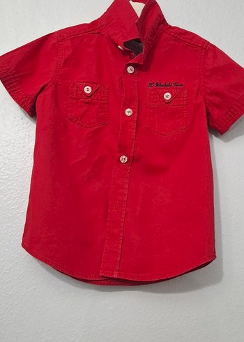 Erkek Çocuk Kısa Kollu Kırmızı Gömlek - Görsel 2