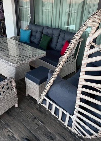 Beden beyaz Renk rattan istikbal bahçe takımı