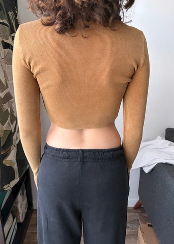 Fitilli Bej Kadın Uzun Kollu Kazak - Görsel 2