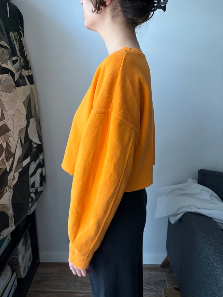 turuncu Kadın crop Sweatshirt - Görsel 2