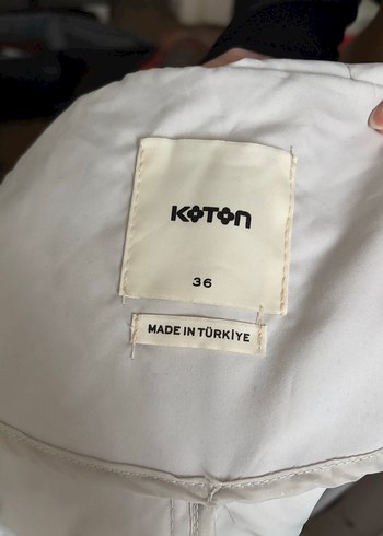 Kırık Beyaz tonlarında Keten Midi Trençkot - Görsel 5