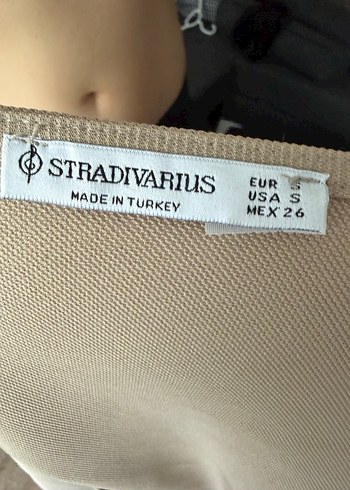 Bej Tek Omuz Uzun Kollu Bluz - Görsel 3