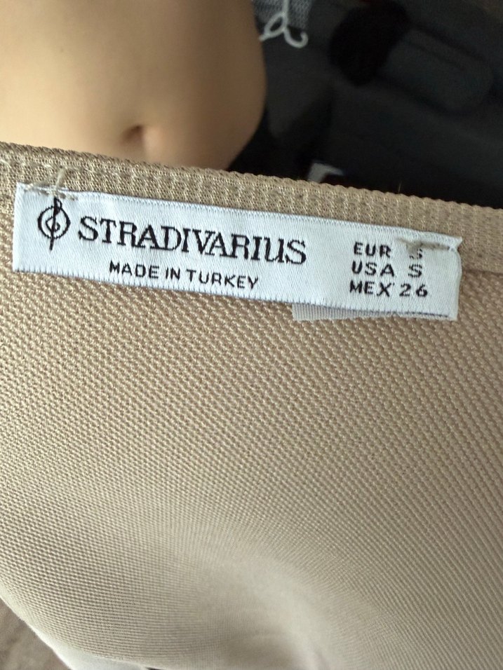 Bej Tek Omuz Uzun Kollu Bluz - Görsel 3