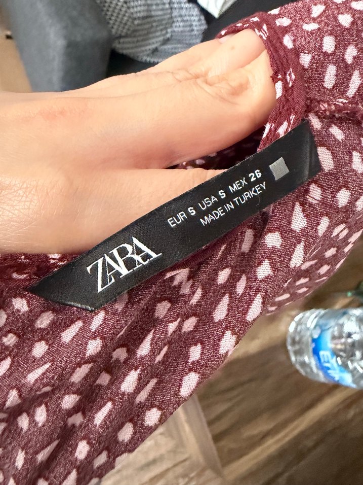 Zara mini uzun kollu elbise puantiye detaylı - Görsel 4