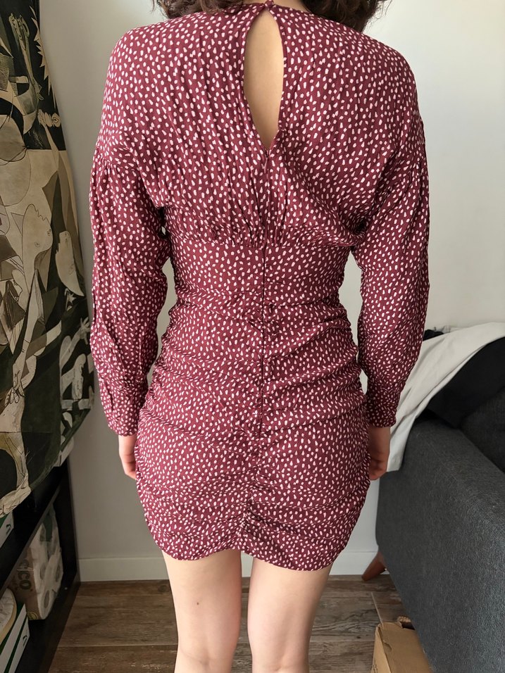 Zara mini uzun kollu elbise puantiye detaylı - Görsel 2