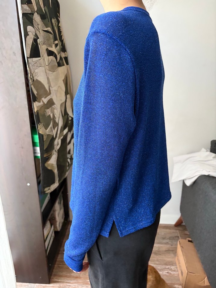 Mavi Uzun Kollu Kadın Triko - Görsel 2