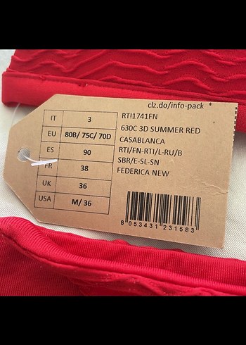 m Beden Calzedonia sıfır bikini takımı