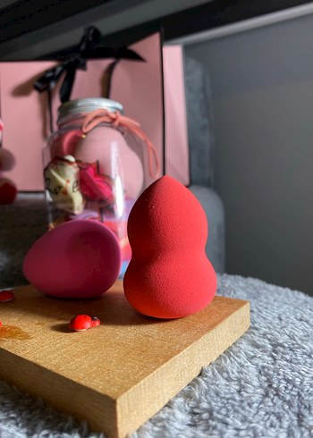 Renkli Pembe Makyaj Süngeri Seti - Görsel 2