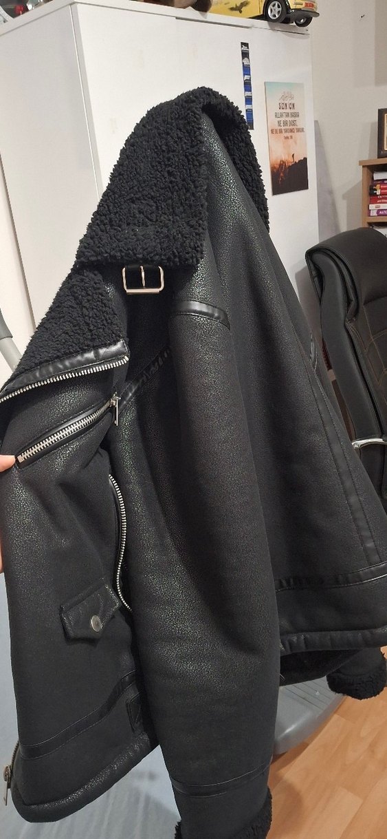 Gavazzi deri ceket kürk sıfır ceket - Görsel 2