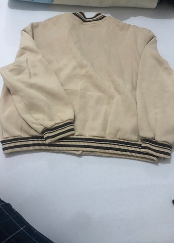 Diğer Bej Düğmeli Kadın Bomber Ceket